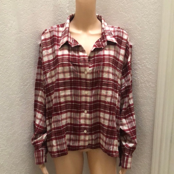 Levi’s Women's Plus Size Maple Cotton Plaid Utility Shirt - Picture 3 of 8